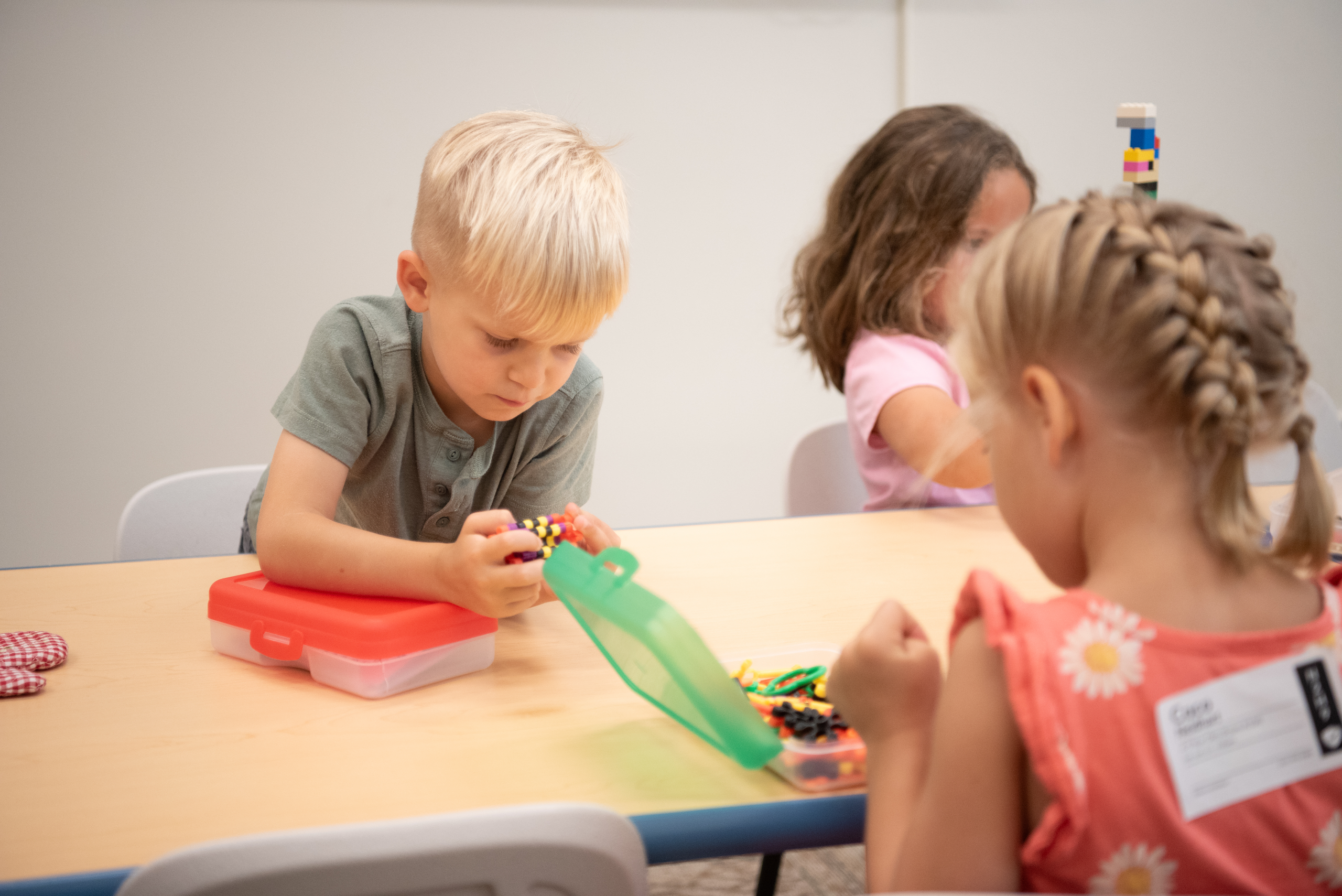 children in ss class at table